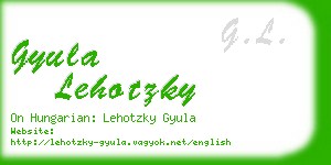 gyula lehotzky business card